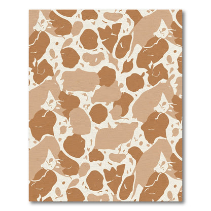 Earthy Abstract Pebble Camouflage Rug