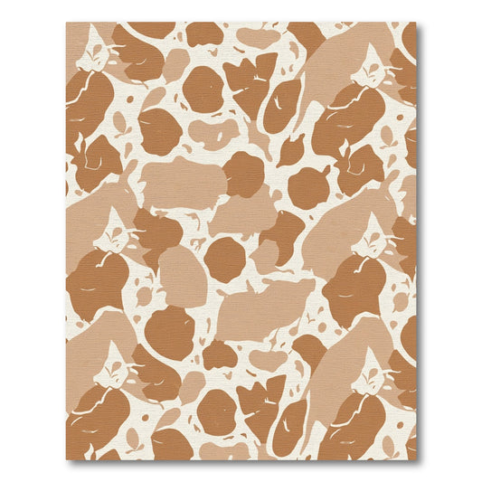 Earthy Abstract Pebble Camouflage Rug