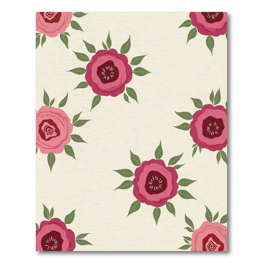 Crimson Pink Floral Collection Rug