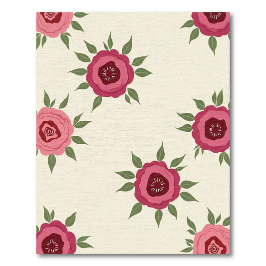 Crimson Pink Floral Collection Rug