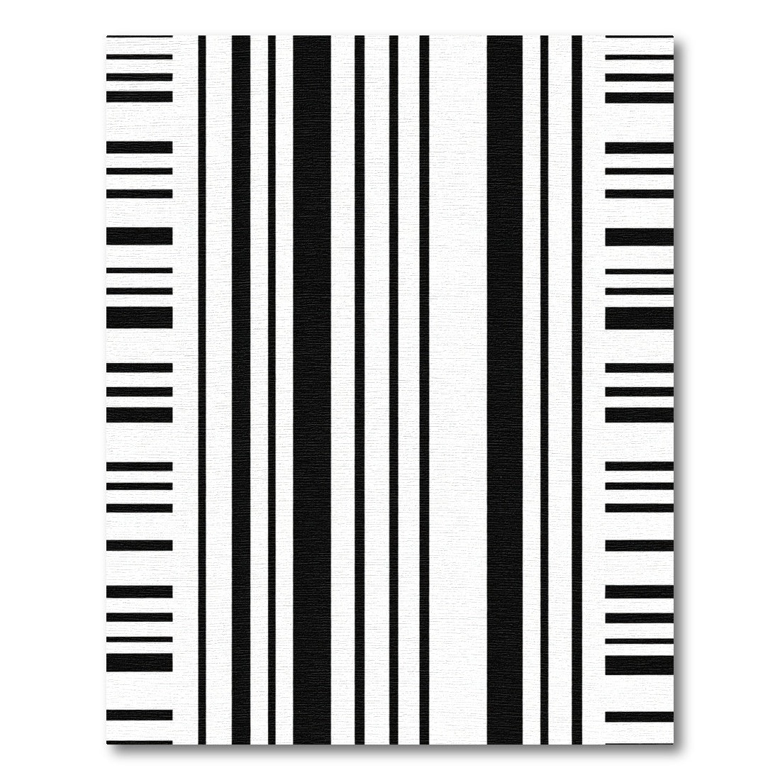 Bold Black White Minimalist Stripes Rug