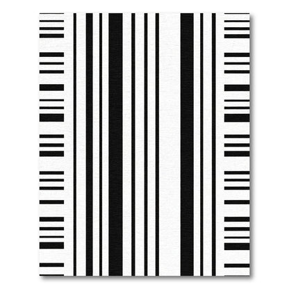 Bold Black White Minimalist Stripes Rug