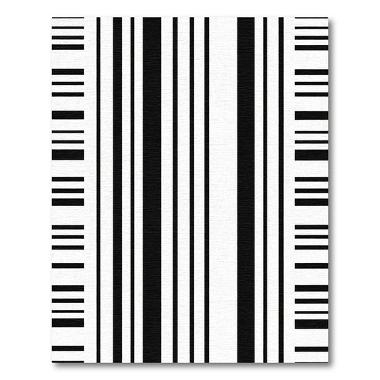 Bold Black White Minimalist Stripes Rug