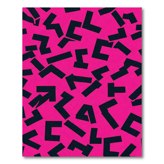 Rage Pink Geometric Fragments Rug