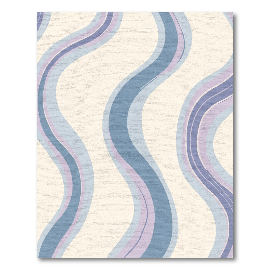 Serene Blue Lavender Wavy Stripe Rug