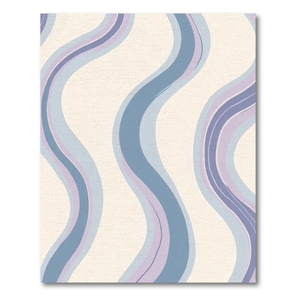 Serene Blue Lavender Wavy Stripe Rug