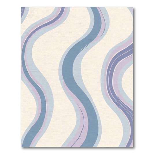 Serene Blue Lavender Wavy Stripe Rug