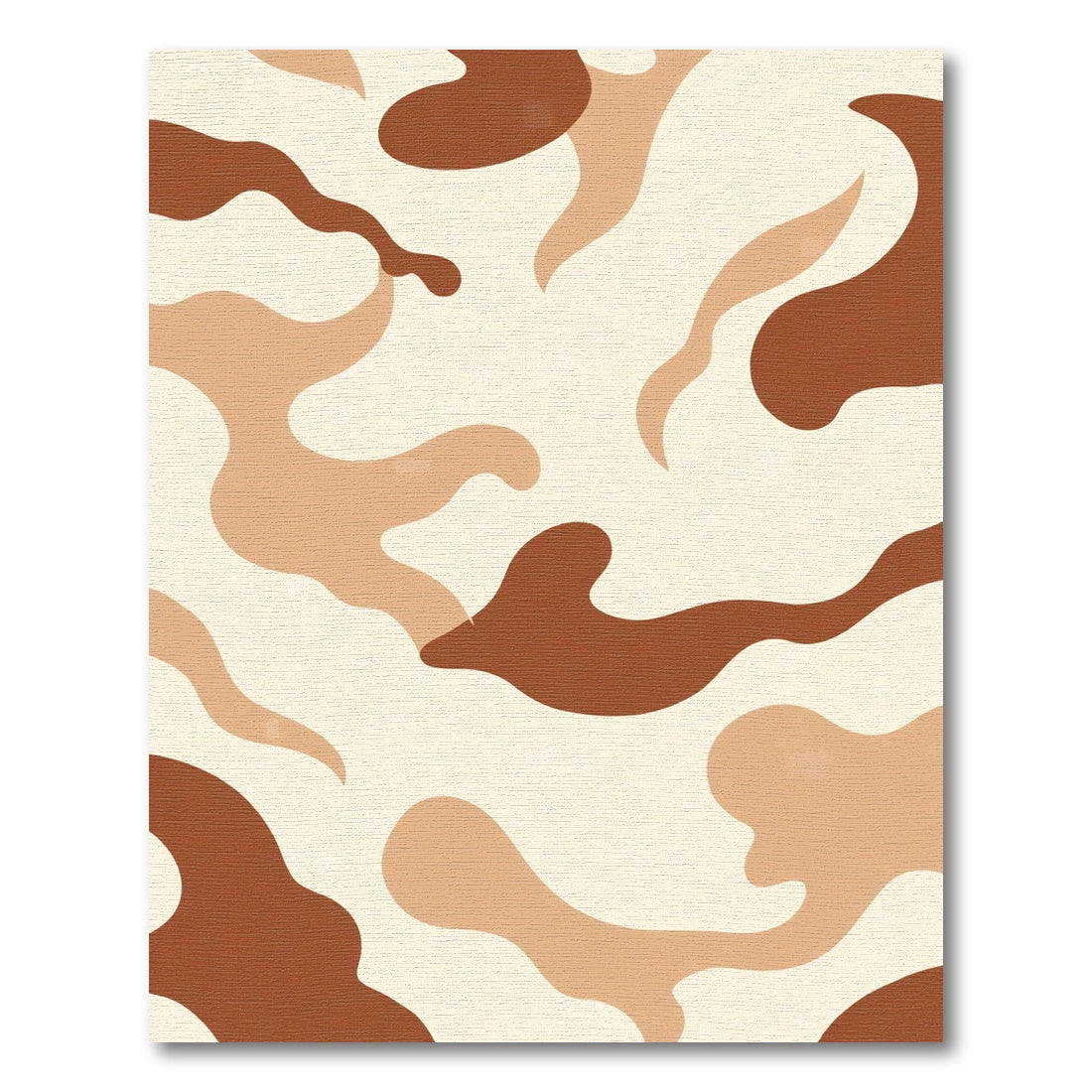 Brown Tan Cream Abstract Camouflage Rug
