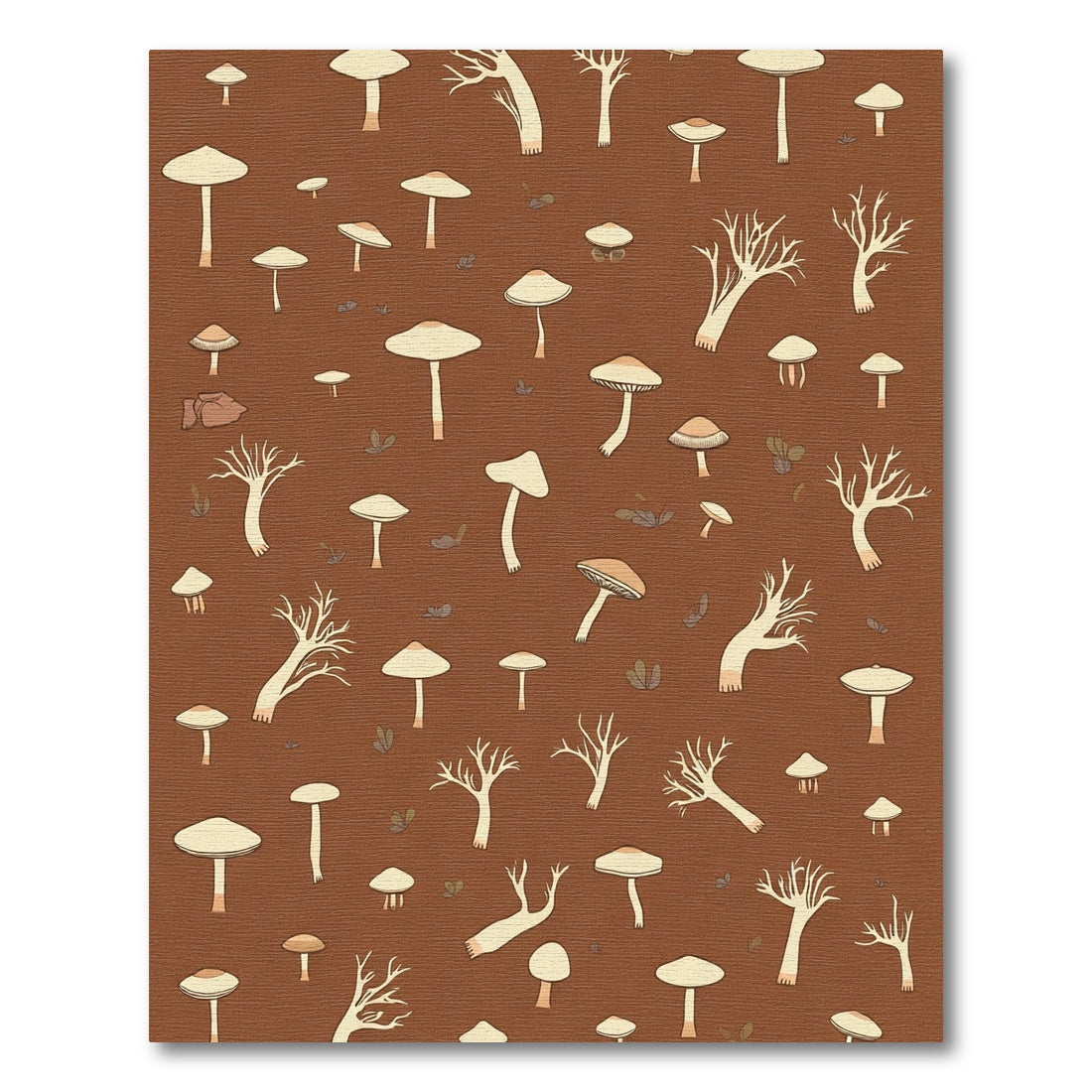 Brown Mushroom Woodland Whimsy Rug
