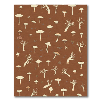 Brown Mushroom Woodland Whimsy Rug
