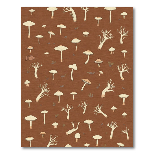 Brown Mushroom Woodland Whimsy Rug