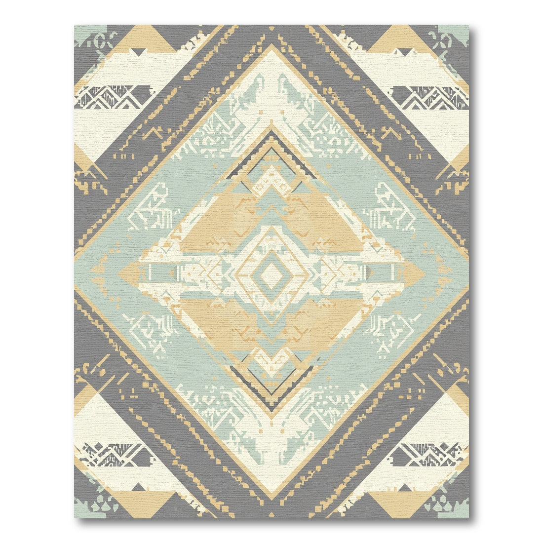 Geometric Boho Diamond Stripe Rug