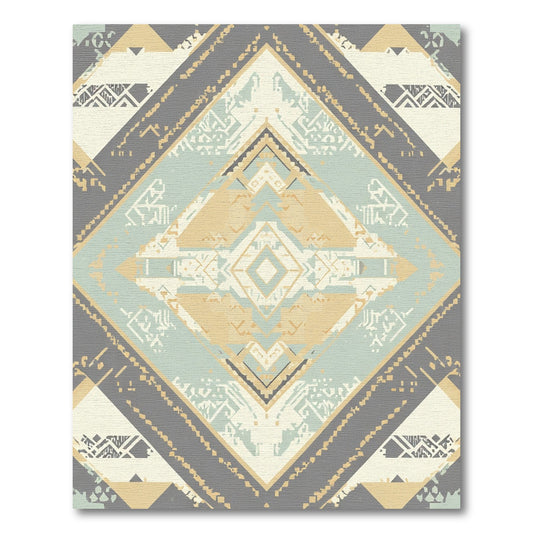 Geometric Boho Diamond Stripe Rug