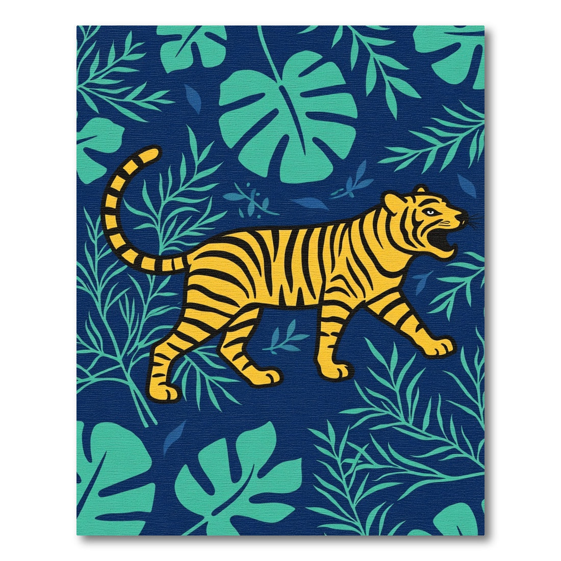 Bold Yellow Tiger Tropical Jungle Rug