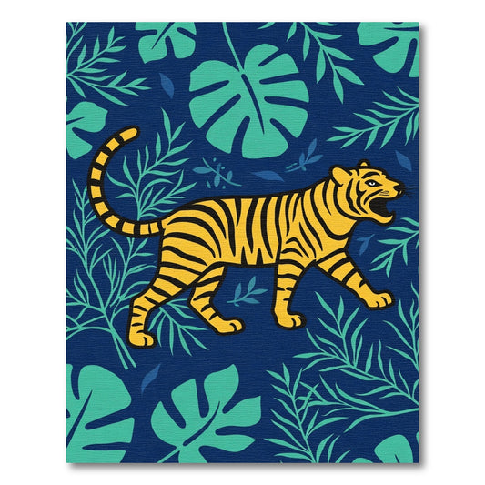 Bold Yellow Tiger Tropical Jungle Rug