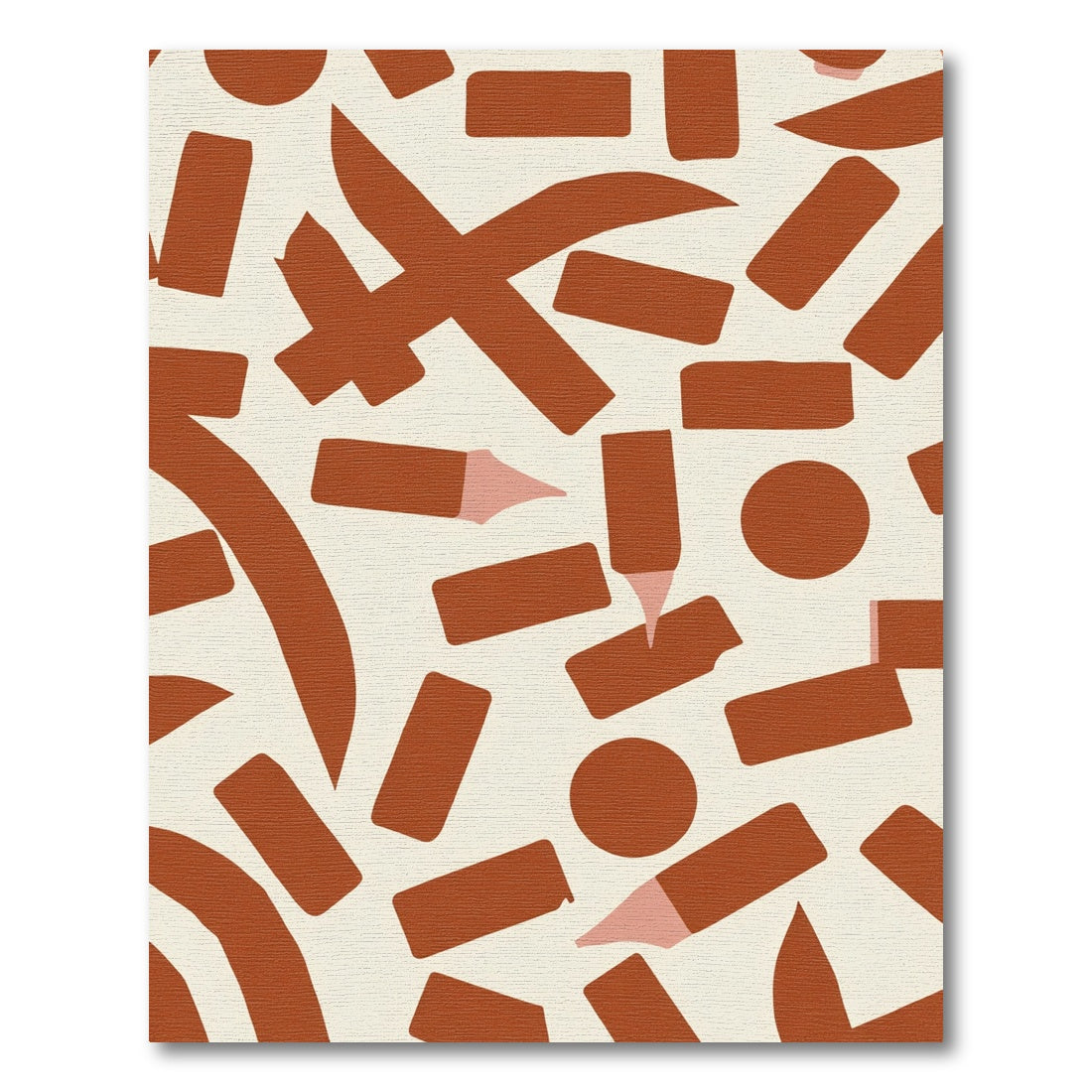Terracotta Abstract Brushstroke Confetti Rug