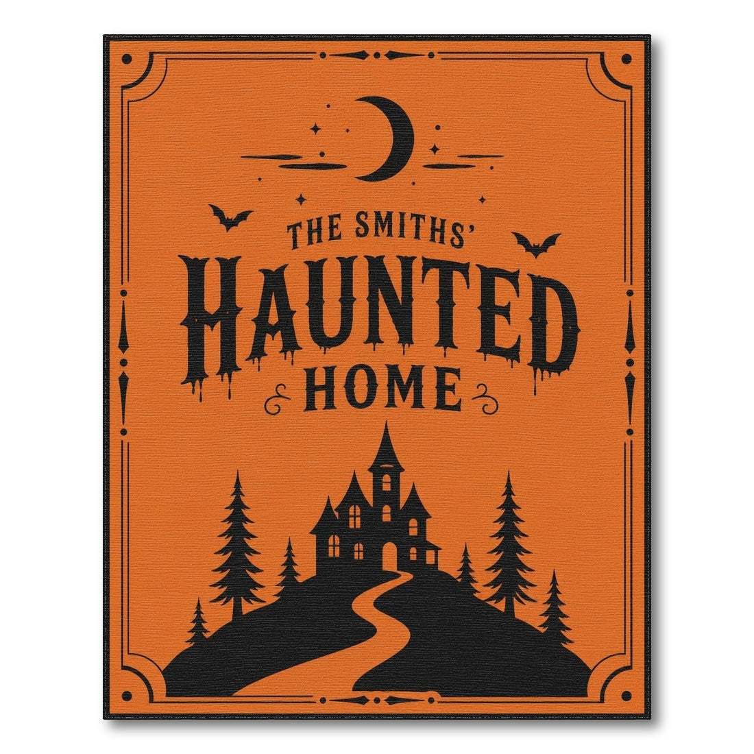 Distressed Vintage The Smiths' Haunted Home Orange Area Rug