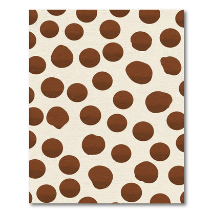 Brown White Random Circles Rug