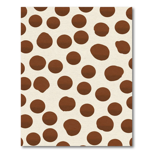 Brown White Random Circles Rug