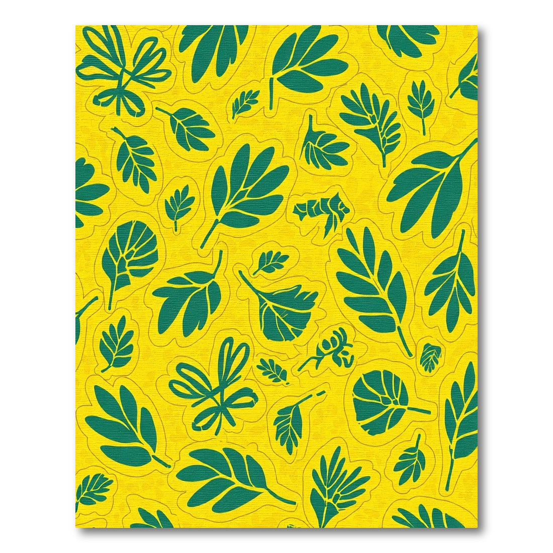 Vibrant Yellow Green Leafy Garden Rug