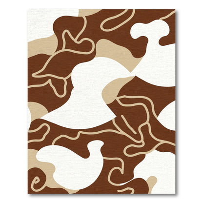 Brown Beige White Organic Flow Rug