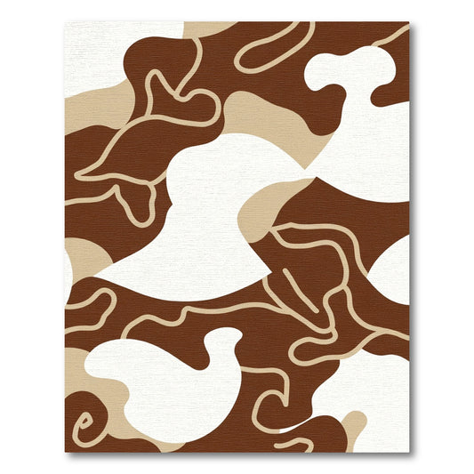 Brown Beige White Organic Flow Rug