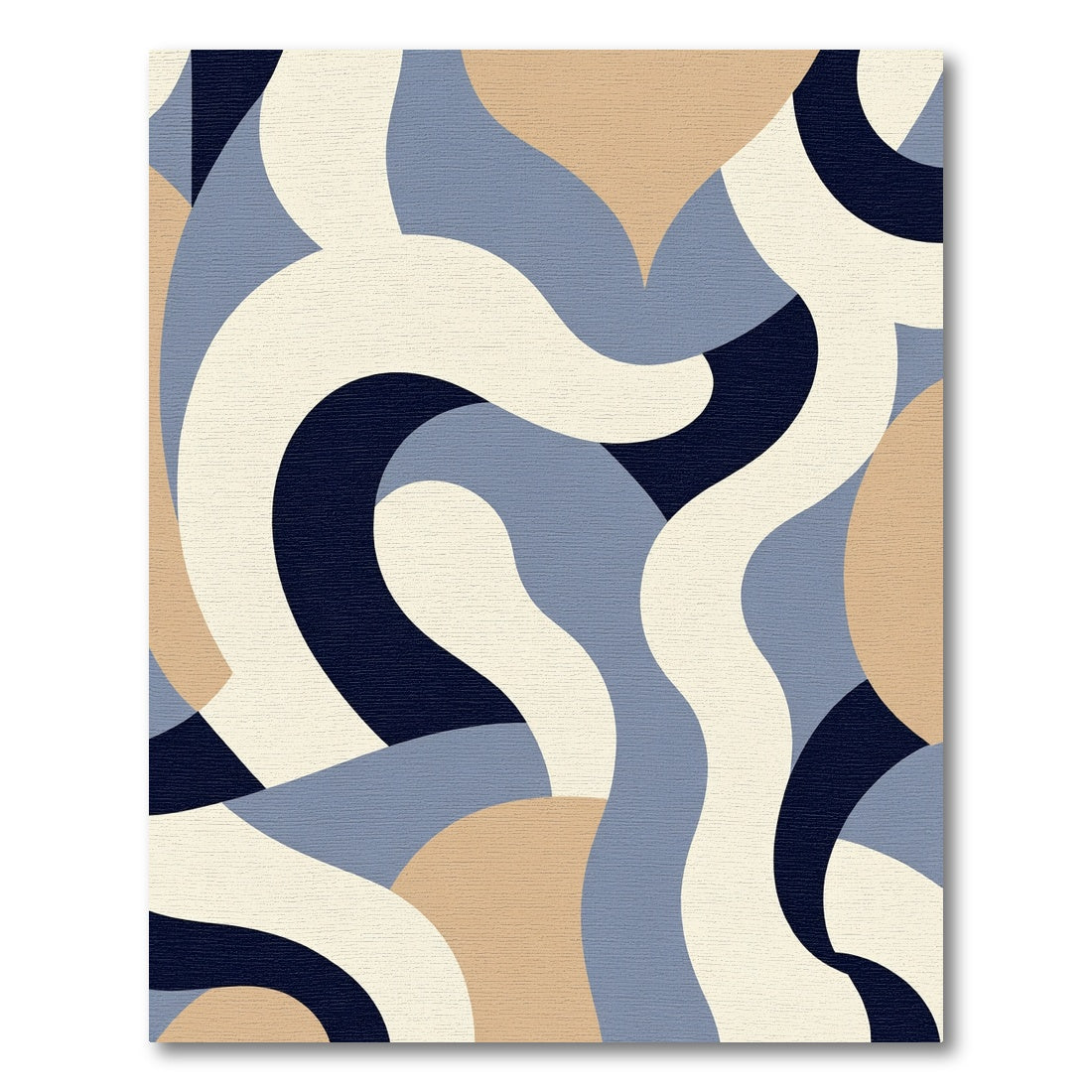 Navajo Blue Abstract Organic Flow Rug