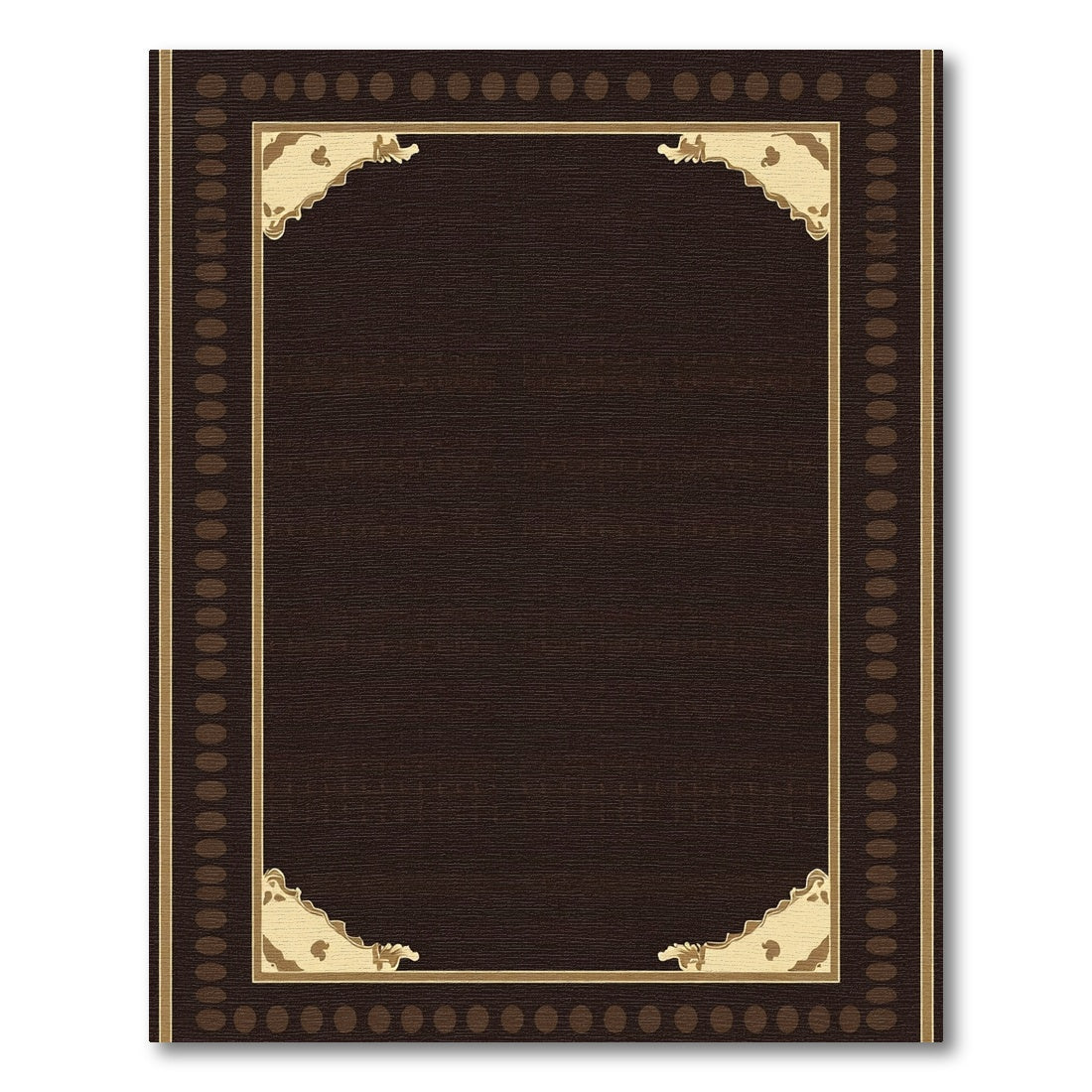 Dark Brown Golden Corner Frame Rug