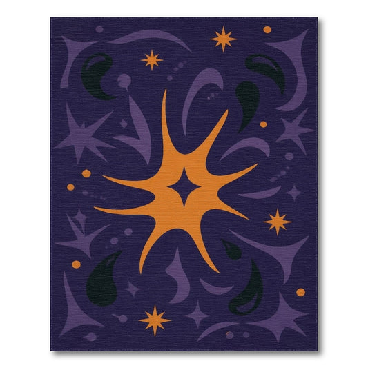 Orange Starburst Celestial Area Rug