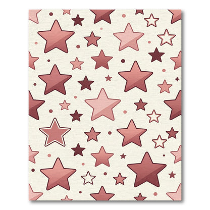 Rose Gold Scattered Star Arrangement Rug