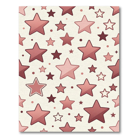 Rose Gold Scattered Star Arrangement Rug