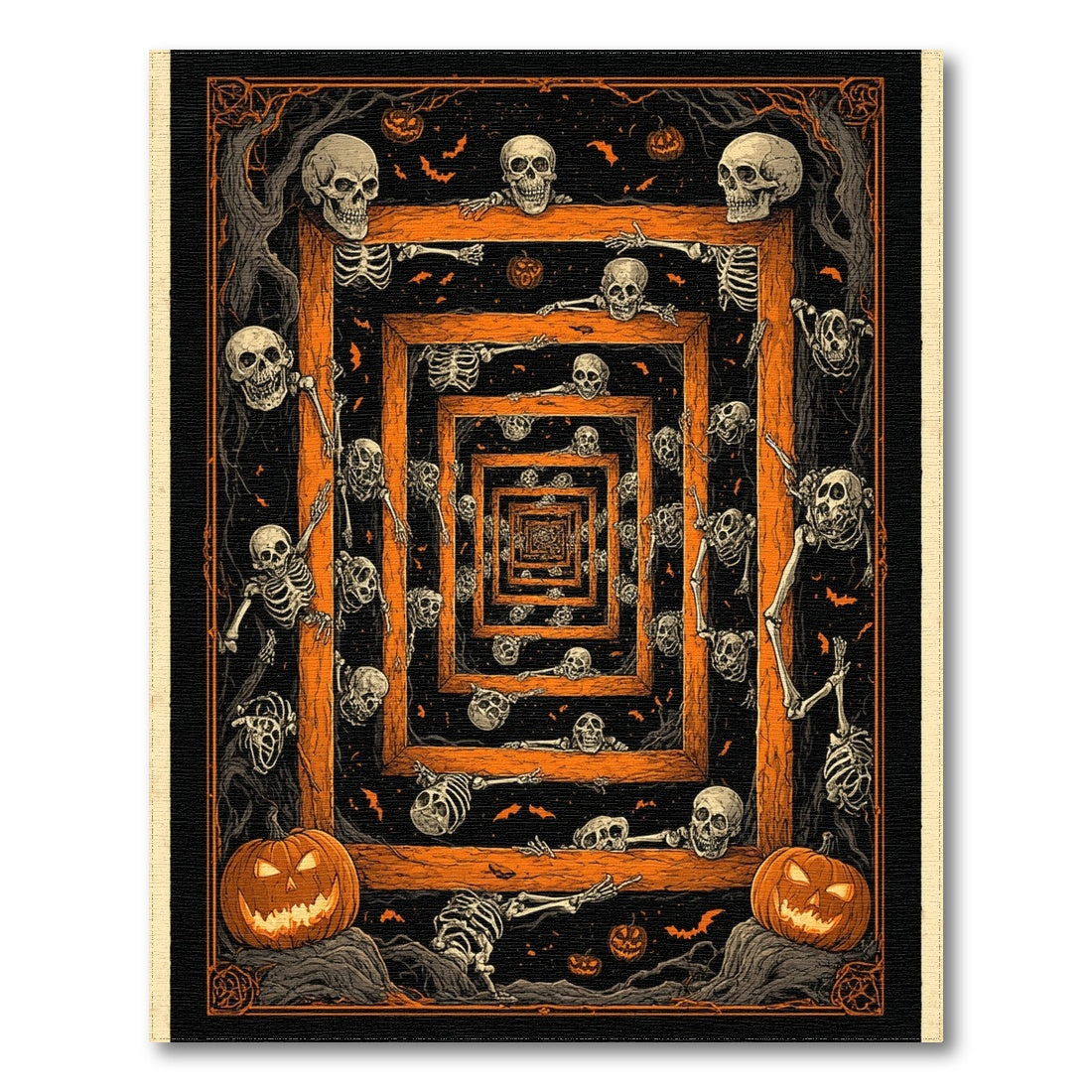Skeleton Frame Tunnel Halloween Area Rug