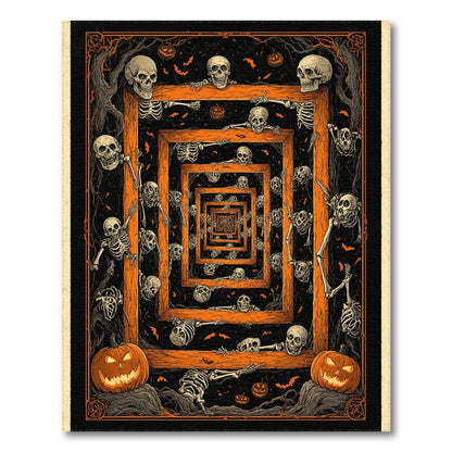 Skeleton Frame Tunnel Halloween Area Rug
