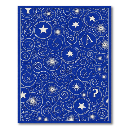 Vibrant Blue Starburst Celestial Elements Rug