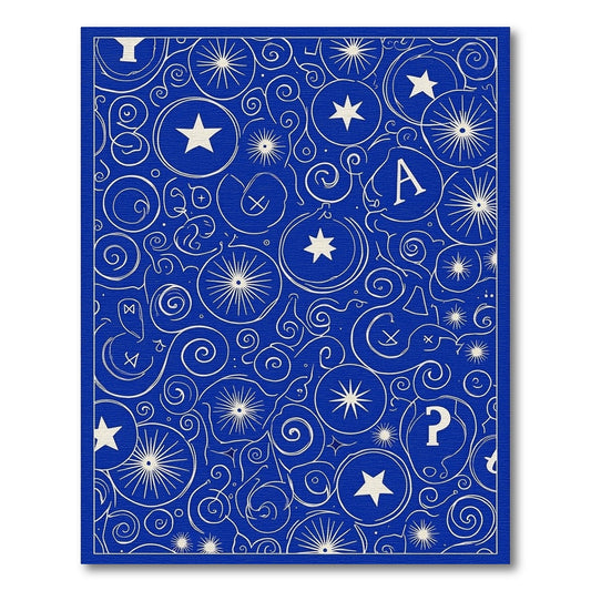 Vibrant Blue Starburst Celestial Elements Rug