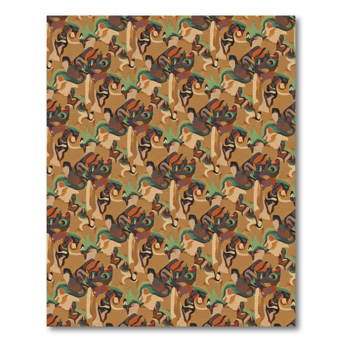 Abstract Camouflage Forest Blend Rug