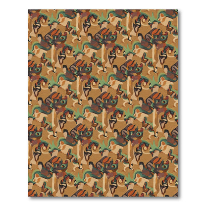 Abstract Camouflage Forest Blend Rug