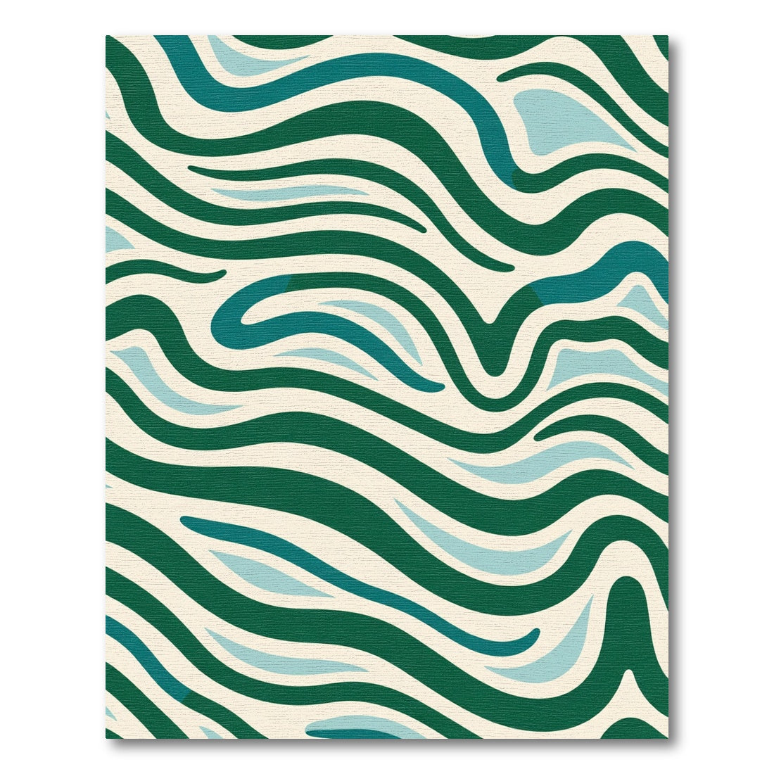 Teal Emerald Wavy Stripe Fluidity Rug