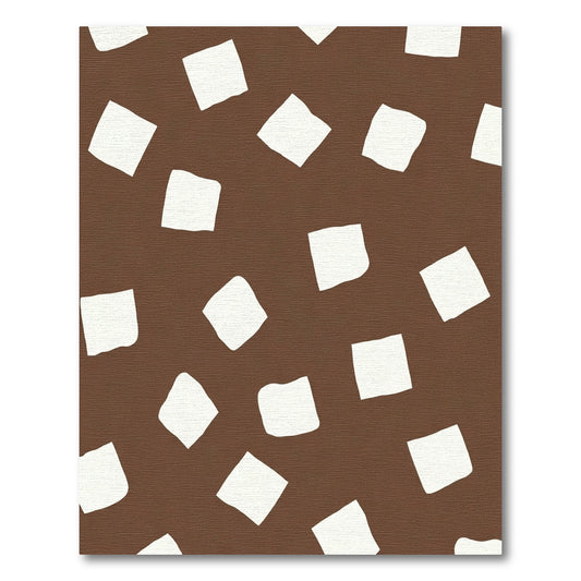Brown White Scattered Square Cluster Rug