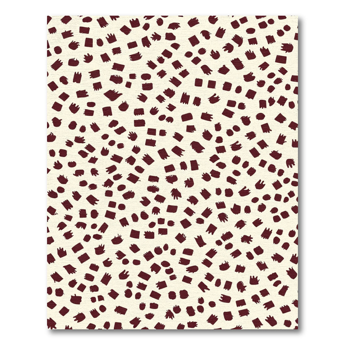 Dark Red Organic Spots Rug
