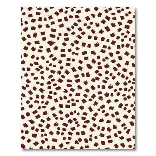 Dark Red Organic Spots Rug