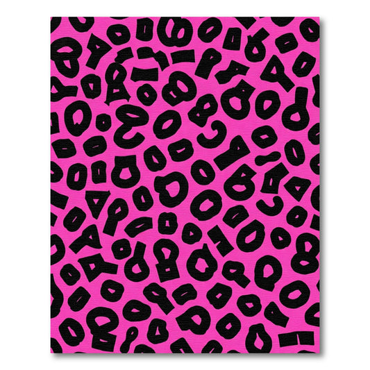 Pink Black Animal Spots Rug