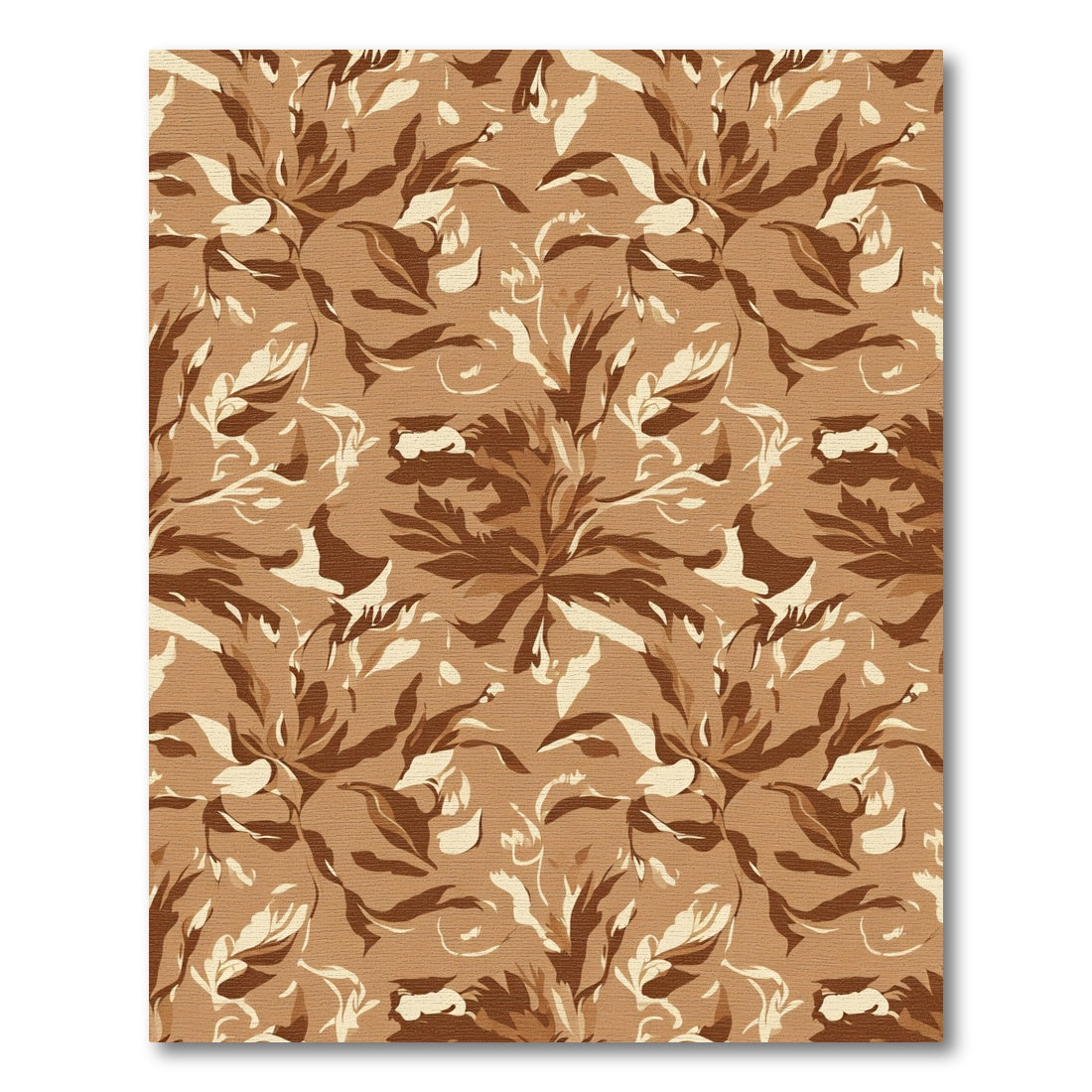 Earthy Tones Abstract Floral Swirl Rug