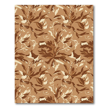 Earthy Tones Abstract Floral Swirl Rug