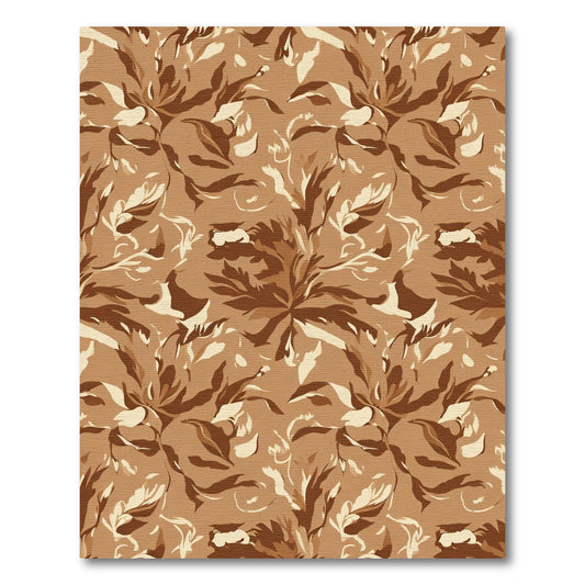 Earthy Tones Abstract Floral Swirl Rug