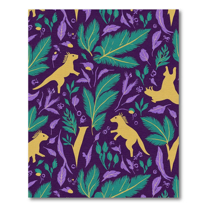 Golden Horse Purple Leaf Fandango Rug