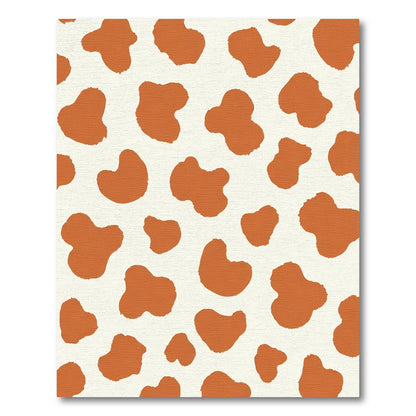 Cow Print Spots Orange White Rug
