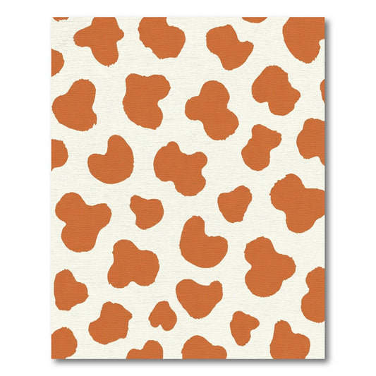 Cow Print Spots Orange White Rug