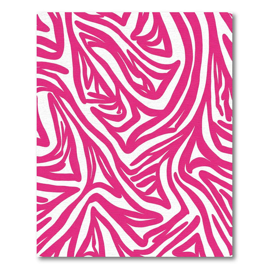 Hot Pink Abstract Stripe Rug
