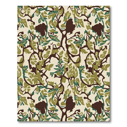 Earthy Forest Foliage Silhouette Rug